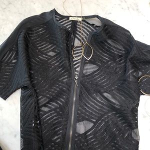 SOLD! Short Sleeve See-through Edgy Black Jacket